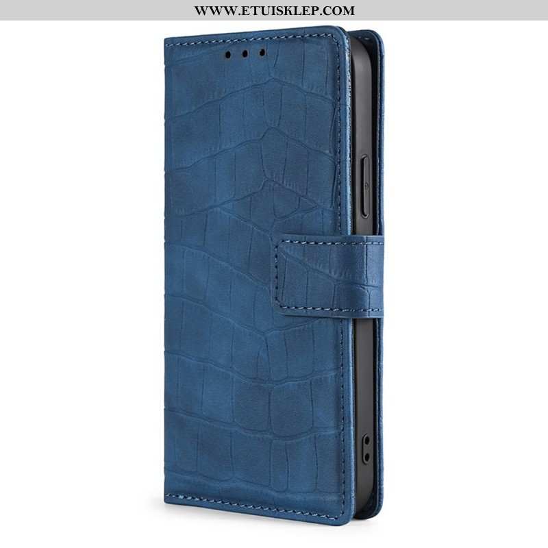 Etui Folio do Samsung Galaxy S22 Plus 5G Efekt Skóry Krokodyla